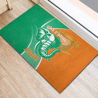 Ivory Coast Independence Day Rubber Doormat Cote d Ivoire Elephant - Wonder Print Shop