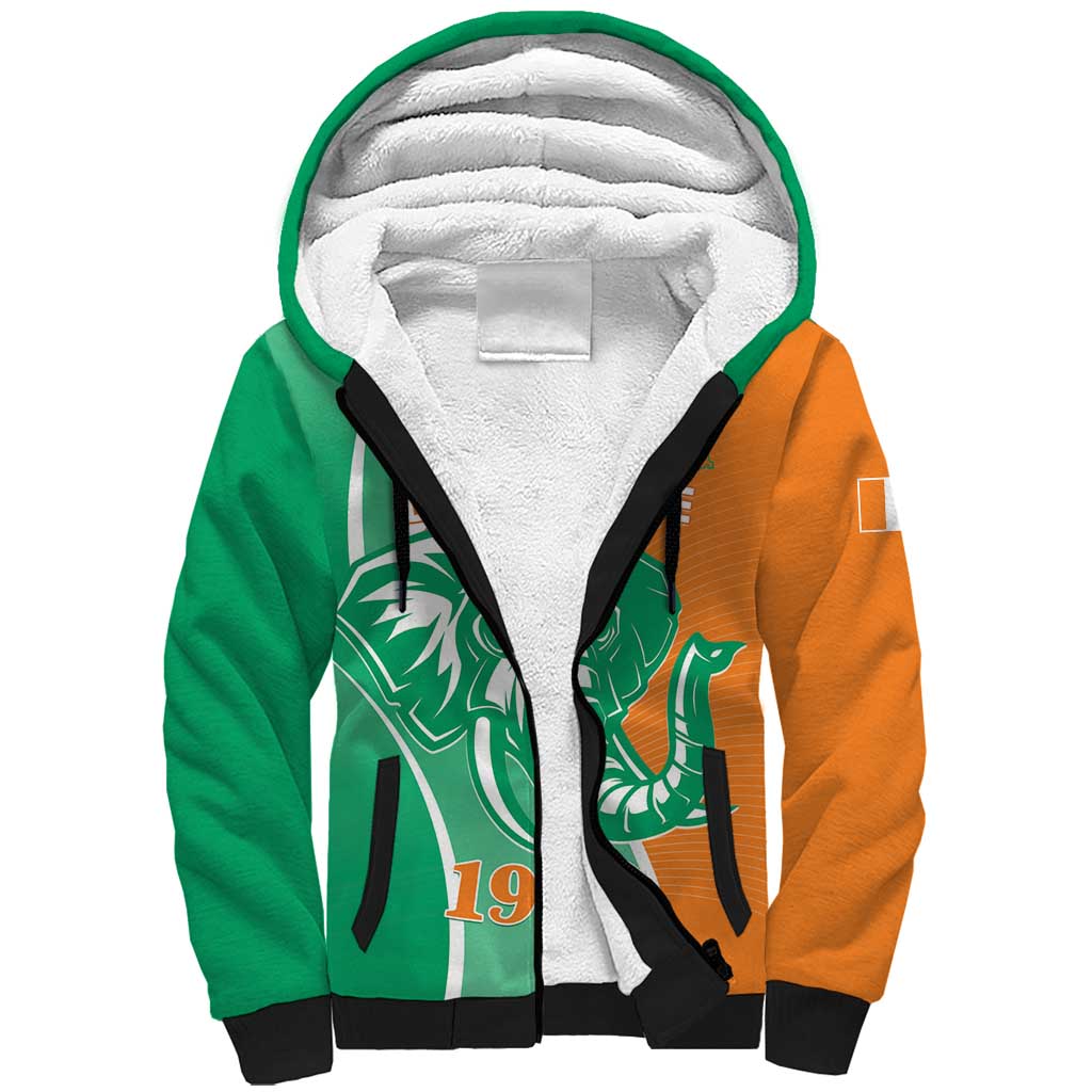 Ivory Coast Independence Day Sherpa Hoodie Cote d Ivoire Elephant - Wonder Print Shop
