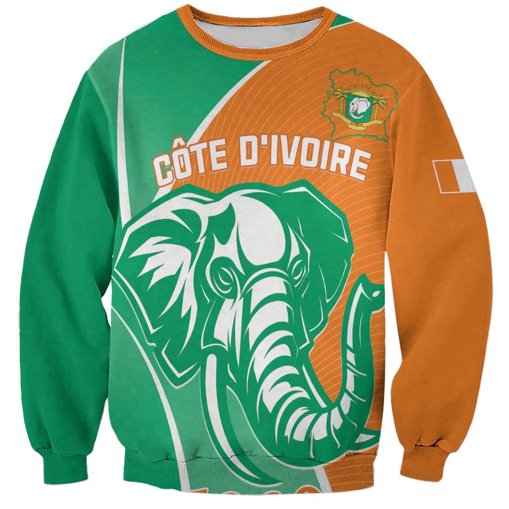 Ivory Coast Independence Day Sweatshirt Cote d Ivoire Elephant - Wonder Print Shop