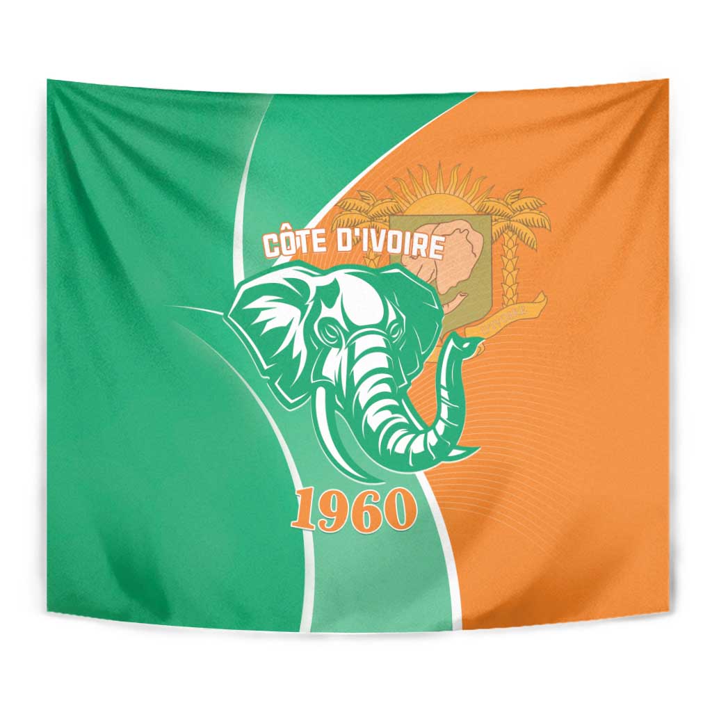 Ivory Coast Independence Day Tapestry Cote d Ivoire Elephant - Wonder Print Shop