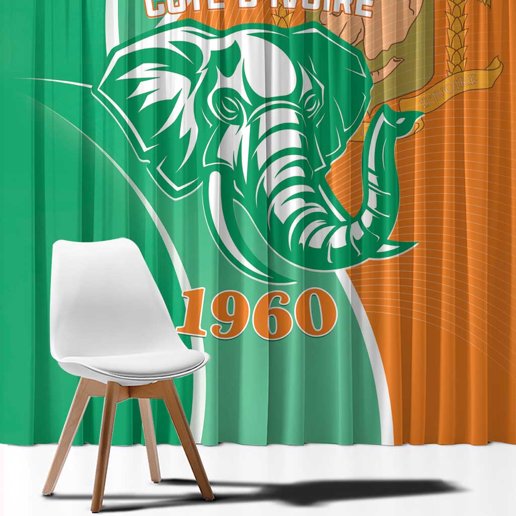 Ivory Coast Independence Day Window Curtain Cote d Ivoire Elephant - Wonder Print Shop