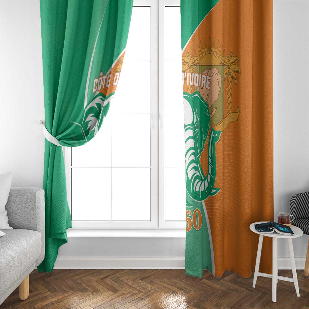 Ivory Coast Independence Day Window Curtain Cote d Ivoire Elephant - Wonder Print Shop