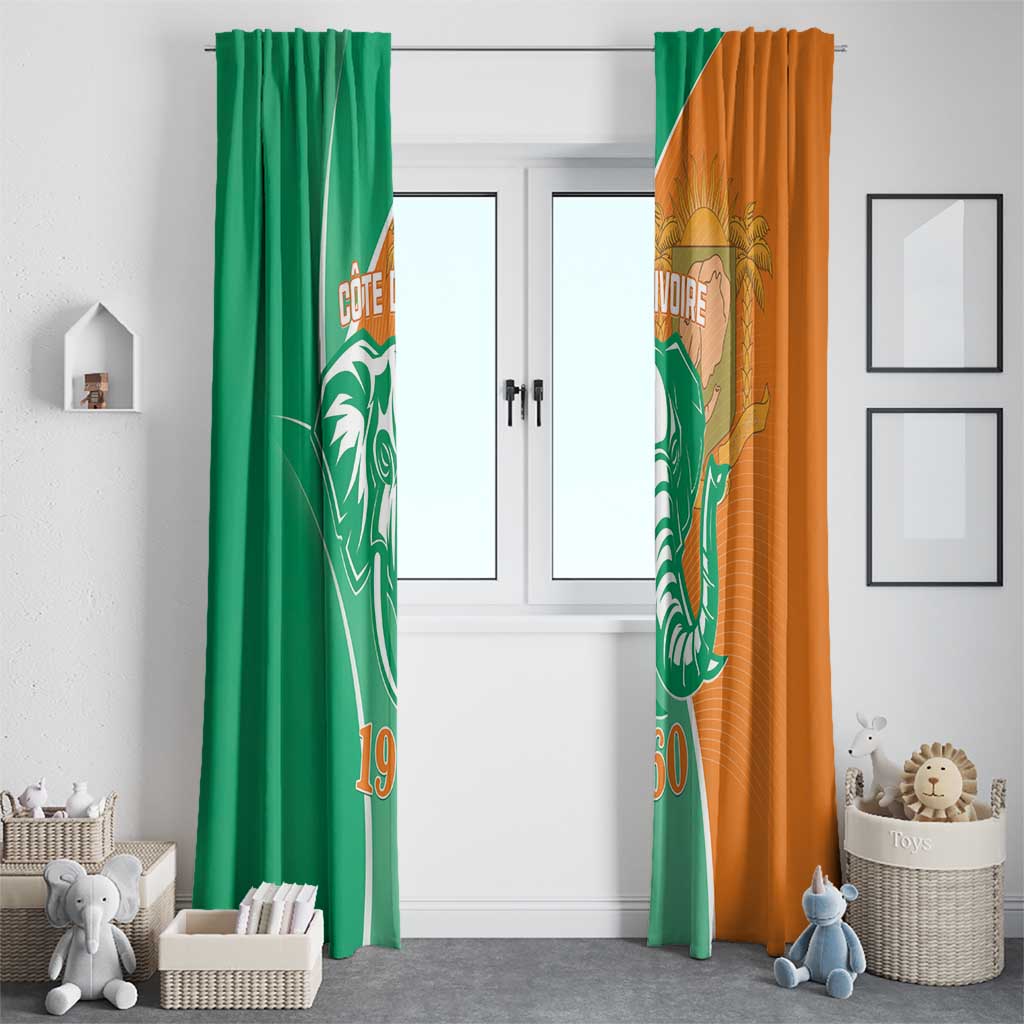 Ivory Coast Independence Day Window Curtain Cote d Ivoire Elephant - Wonder Print Shop