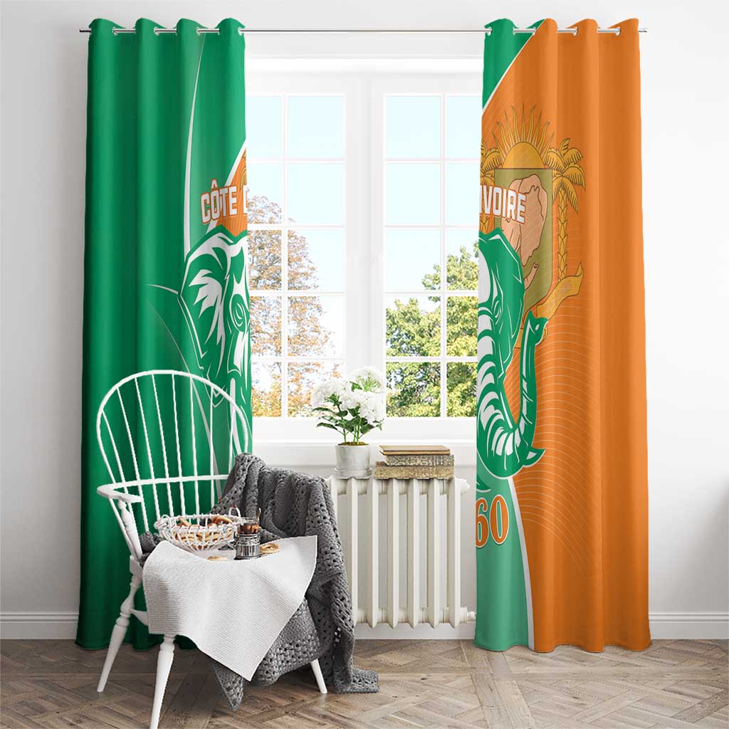 Ivory Coast Independence Day Window Curtain Cote d Ivoire Elephant - Wonder Print Shop