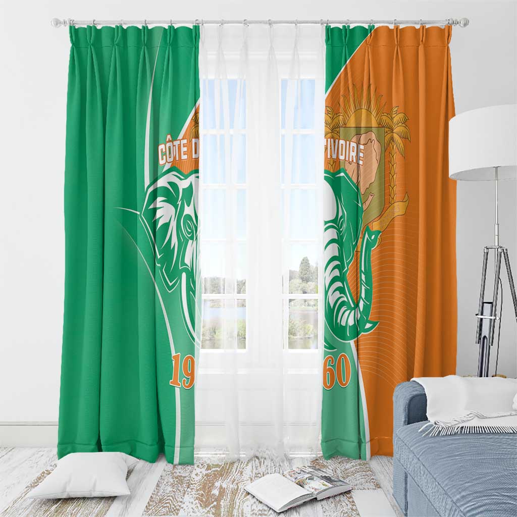 Ivory Coast Independence Day Window Curtain Cote d Ivoire Elephant - Wonder Print Shop