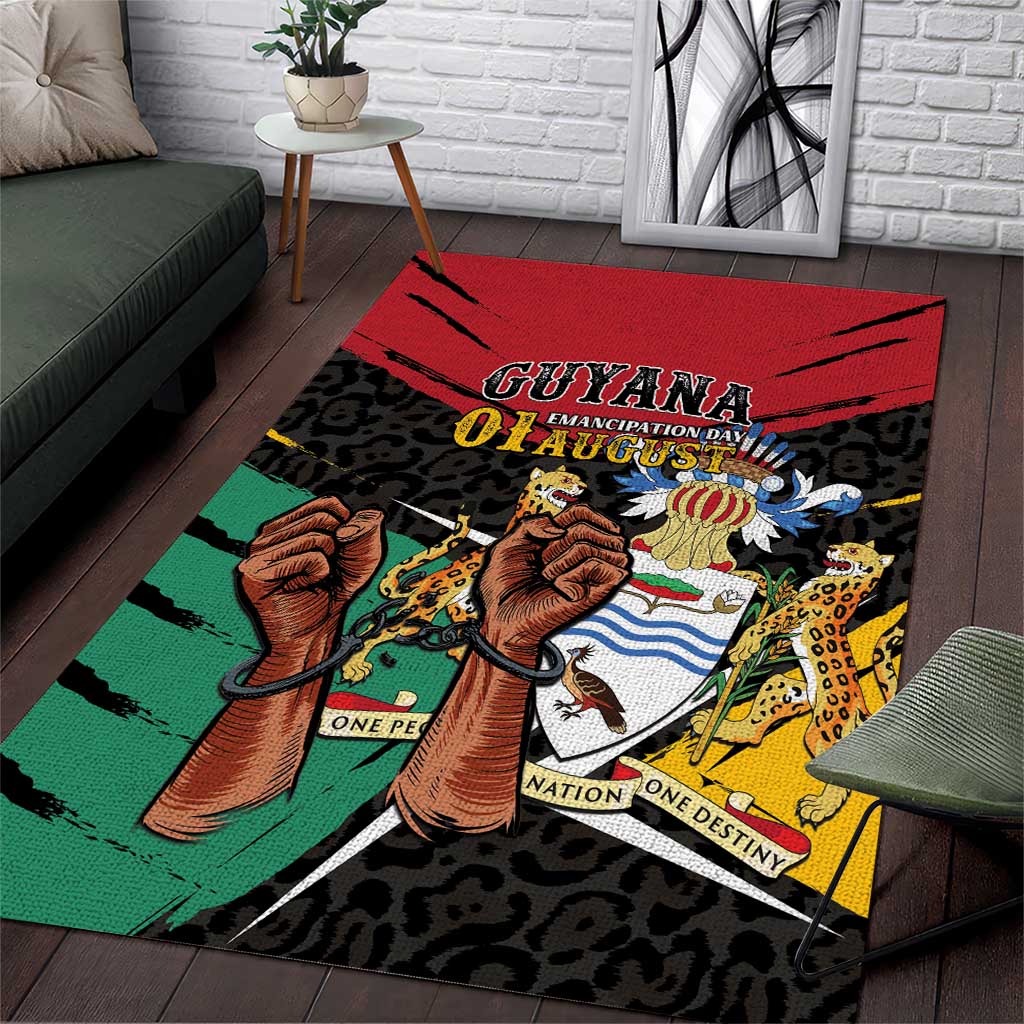 Guyana Emancipation Day Area Rug Jaguar Skin Pattern - Wonder Print Shop