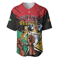 Personalized Guyana Emancipation Day Baseball Jersey Jaguar Skin Pattern - Wonder Print Shop