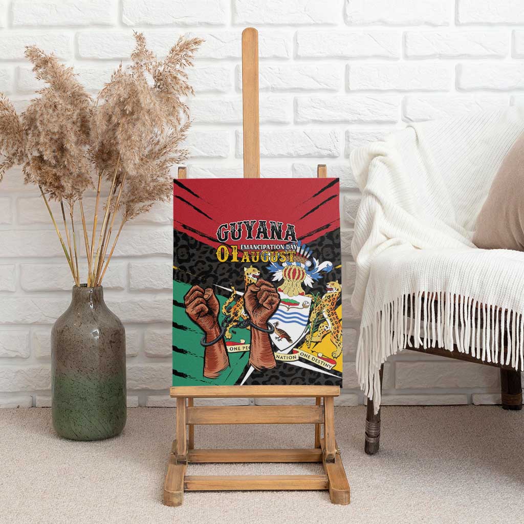 Guyana Emancipation Day Canvas Wall Art Jaguar Skin Pattern - Wonder Print Shop