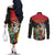 Personalized Guyana Emancipation Day Couples Matching Off The Shoulder Long Sleeve Dress and Long Sleeve Button Shirt Jaguar Skin Pattern - Wonder Print Shop