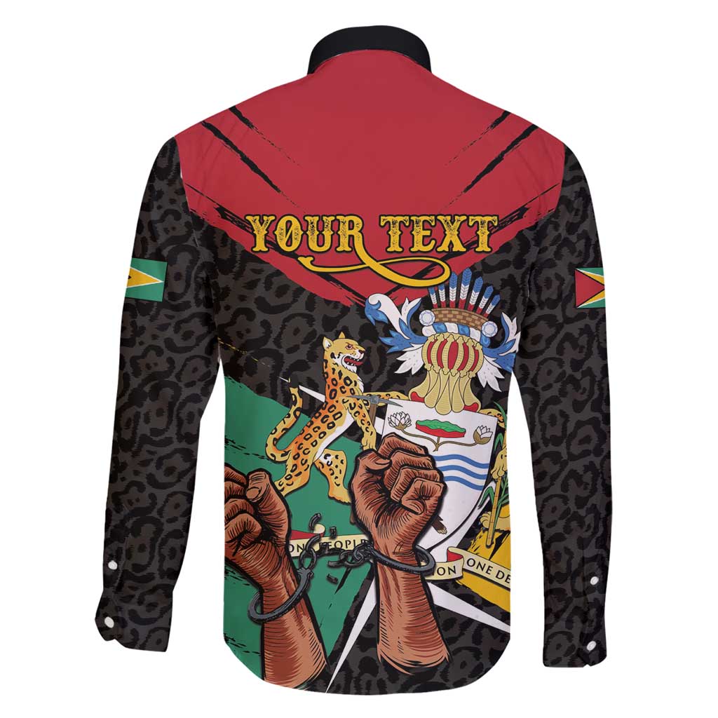 Personalized Guyana Emancipation Day Family Matching Long Sleeve Bodycon Dress and Hawaiian Shirt Jaguar Skin Pattern - Wonder Print Shop