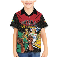 Personalized Guyana Emancipation Day Family Matching Mermaid Dress and Hawaiian Shirt Jaguar Skin Pattern - Wonder Print Shop