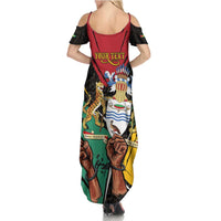 Personalized Guyana Emancipation Day Family Matching Summer Maxi Dress and Hawaiian Shirt Jaguar Skin Pattern - Wonder Print Shop