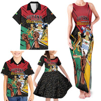 Personalized Guyana Emancipation Day Family Matching Tank Maxi Dress and Hawaiian Shirt Jaguar Skin Pattern - Wonder Print Shop