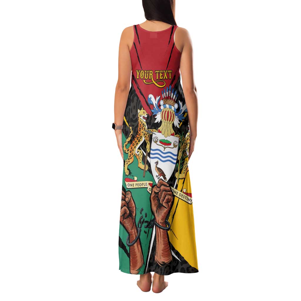 Personalized Guyana Emancipation Day Family Matching Tank Maxi Dress and Hawaiian Shirt Jaguar Skin Pattern - Wonder Print Shop