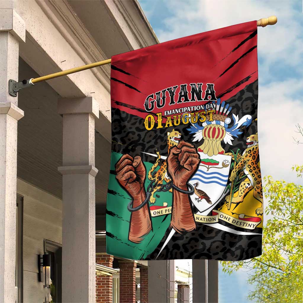Guyana Emancipation Day Garden Flag Jaguar Skin Pattern - Wonder Print Shop