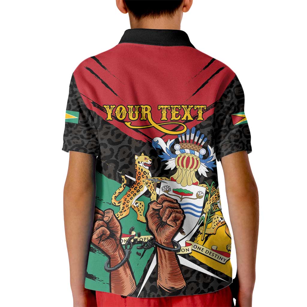 Personalized Guyana Emancipation Day Kid Polo Shirt Jaguar Skin Pattern - Wonder Print Shop