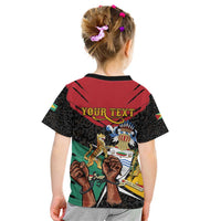 Personalized Guyana Emancipation Day Kid T Shirt Jaguar Skin Pattern - Wonder Print Shop