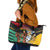 Guyana Emancipation Day Leather Tote Bag Jaguar Skin Pattern - Wonder Print Shop