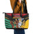 Guyana Emancipation Day Leather Tote Bag Jaguar Skin Pattern - Wonder Print Shop