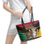 Guyana Emancipation Day Leather Tote Bag Jaguar Skin Pattern - Wonder Print Shop