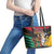 Guyana Emancipation Day Leather Tote Bag Jaguar Skin Pattern - Wonder Print Shop