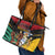 Guyana Emancipation Day Leather Tote Bag Jaguar Skin Pattern - Wonder Print Shop