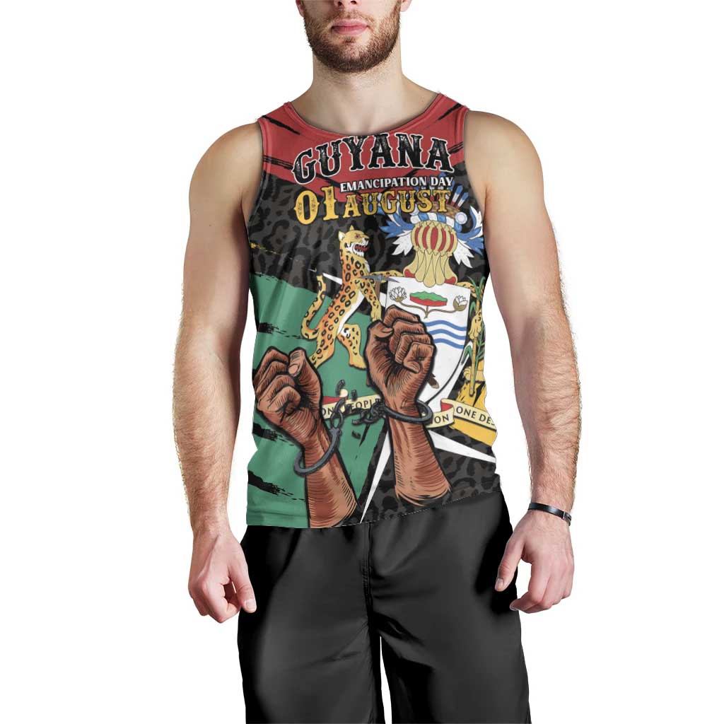 Personalized Guyana Emancipation Day Men Tank Top Jaguar Skin Pattern - Wonder Print Shop