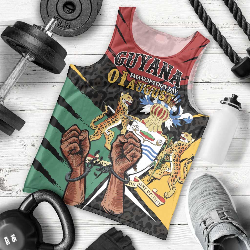 Personalized Guyana Emancipation Day Men Tank Top Jaguar Skin Pattern - Wonder Print Shop