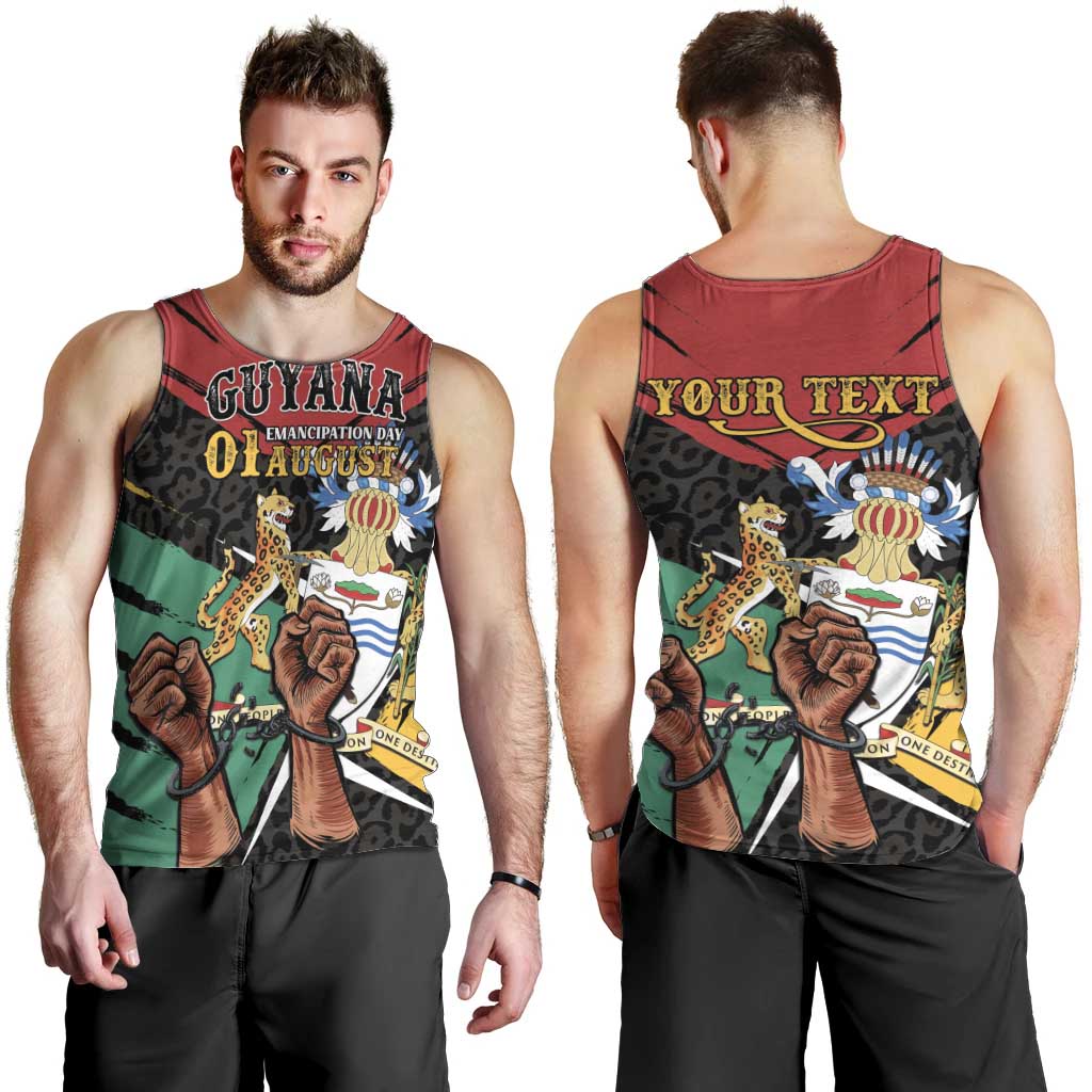 Personalized Guyana Emancipation Day Men Tank Top Jaguar Skin Pattern - Wonder Print Shop