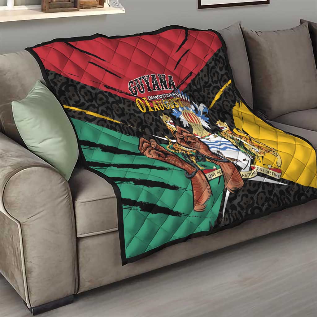 Guyana Emancipation Day Quilt Jaguar Skin Pattern - Wonder Print Shop