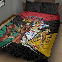 Guyana Emancipation Day Quilt Bed Set Jaguar Skin Pattern - Wonder Print Shop