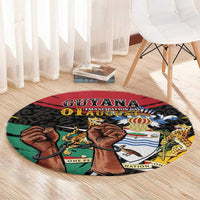Guyana Emancipation Day Round Carpet Jaguar Skin Pattern - Wonder Print Shop
