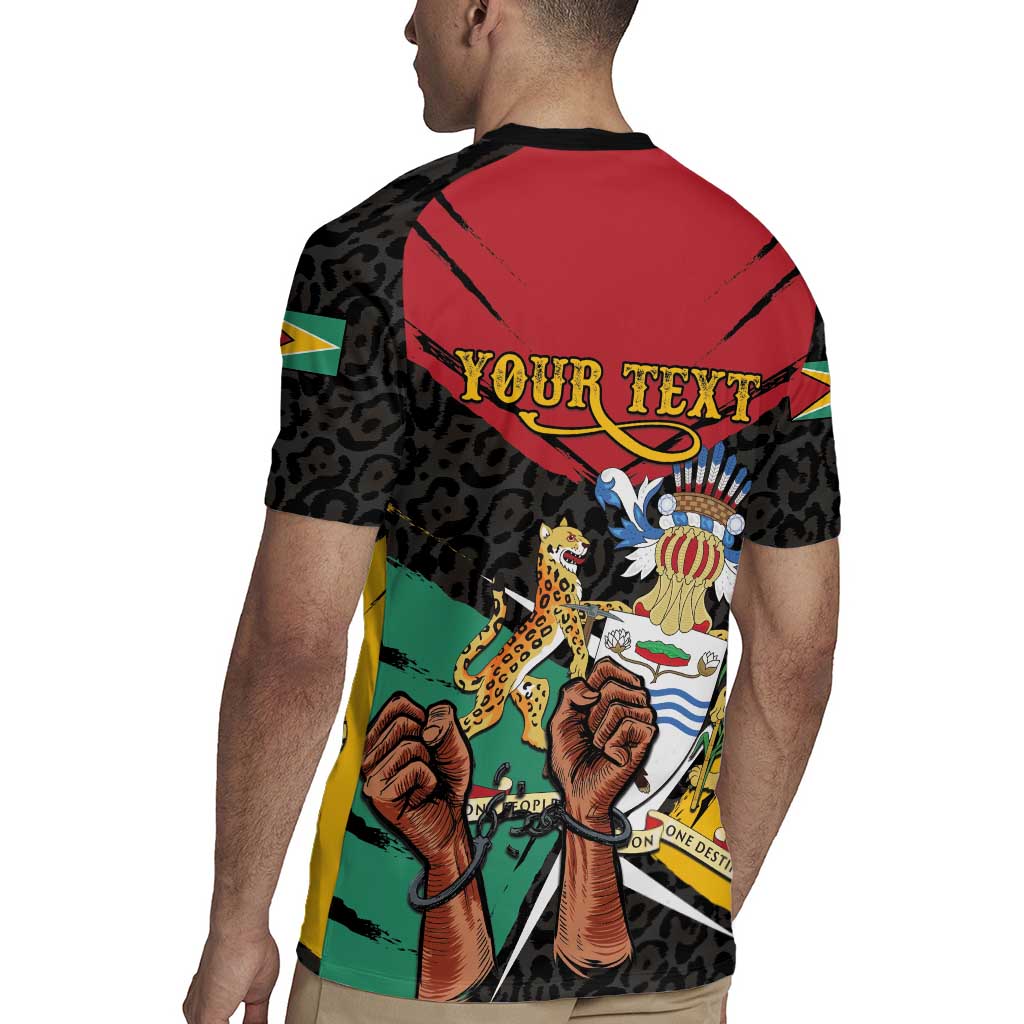 Personalized Guyana Emancipation Day Rugby Jersey Jaguar Skin Pattern - Wonder Print Shop