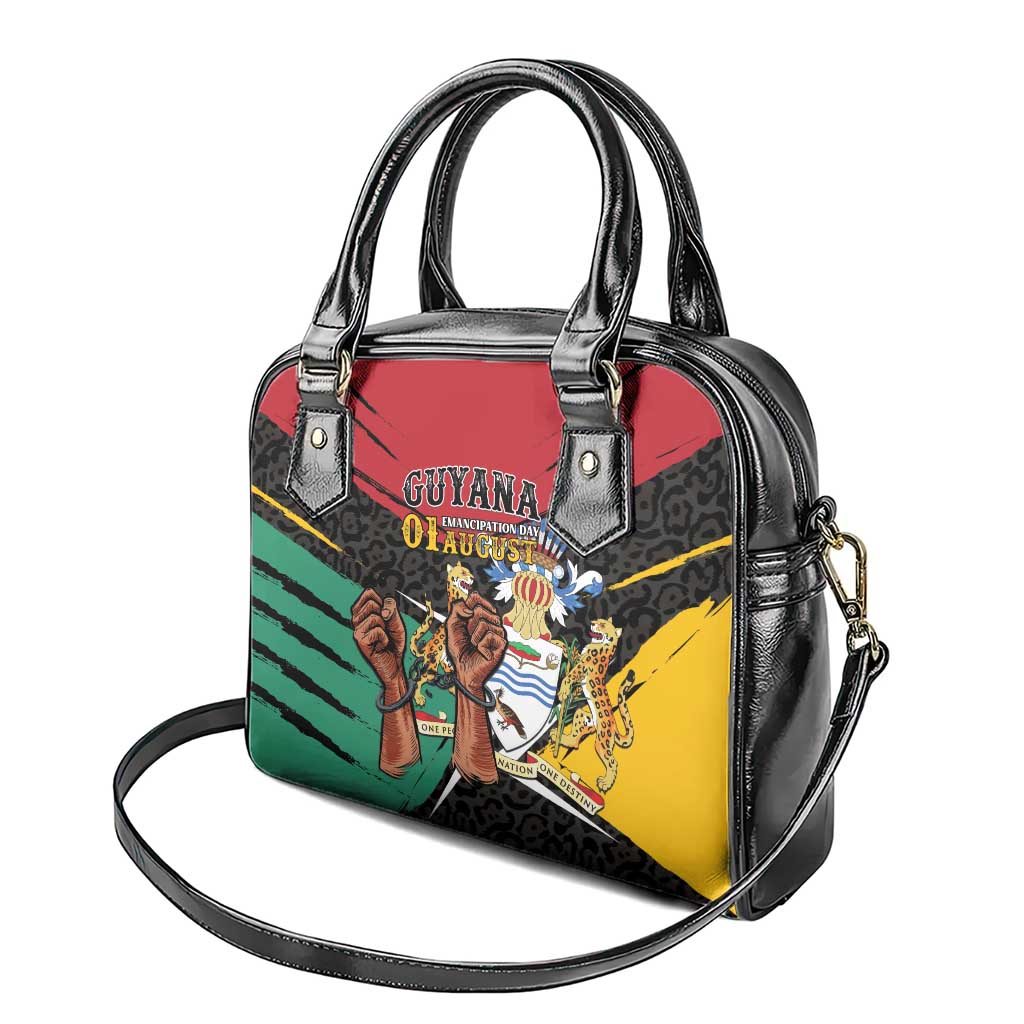 Guyana Emancipation Day Shoulder Handbag Jaguar Skin Pattern - Wonder Print Shop