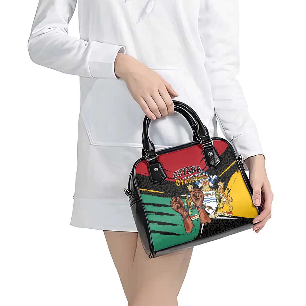 Guyana Emancipation Day Shoulder Handbag Jaguar Skin Pattern - Wonder Print Shop