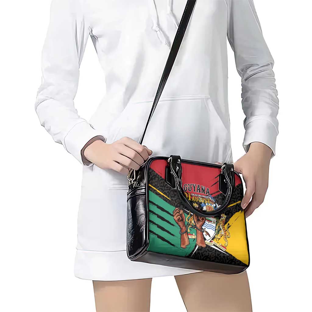 Guyana Emancipation Day Shoulder Handbag Jaguar Skin Pattern - Wonder Print Shop