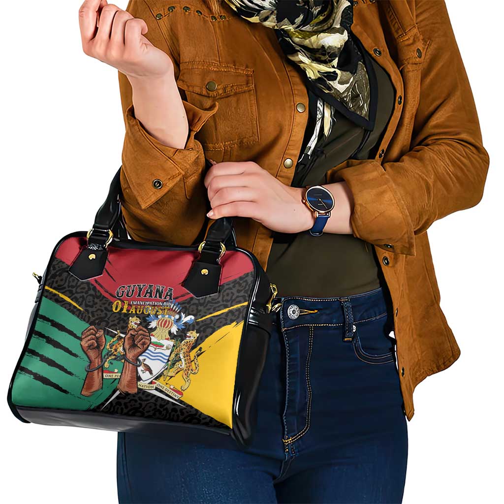 Guyana Emancipation Day Shoulder Handbag Jaguar Skin Pattern - Wonder Print Shop