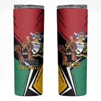 Personalized Guyana Emancipation Day Skinny Tumbler Jaguar Skin Pattern - Wonder Print Shop