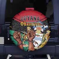 Guyana Emancipation Day Spare Tire Cover Jaguar Skin Pattern - Wonder Print Shop