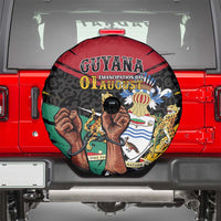 Guyana Emancipation Day Spare Tire Cover Jaguar Skin Pattern - Wonder Print Shop