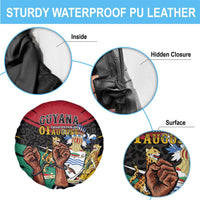 Guyana Emancipation Day Spare Tire Cover Jaguar Skin Pattern - Wonder Print Shop