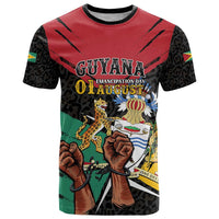 Personalized Guyana Emancipation Day T Shirt Jaguar Skin Pattern - Wonder Print Shop