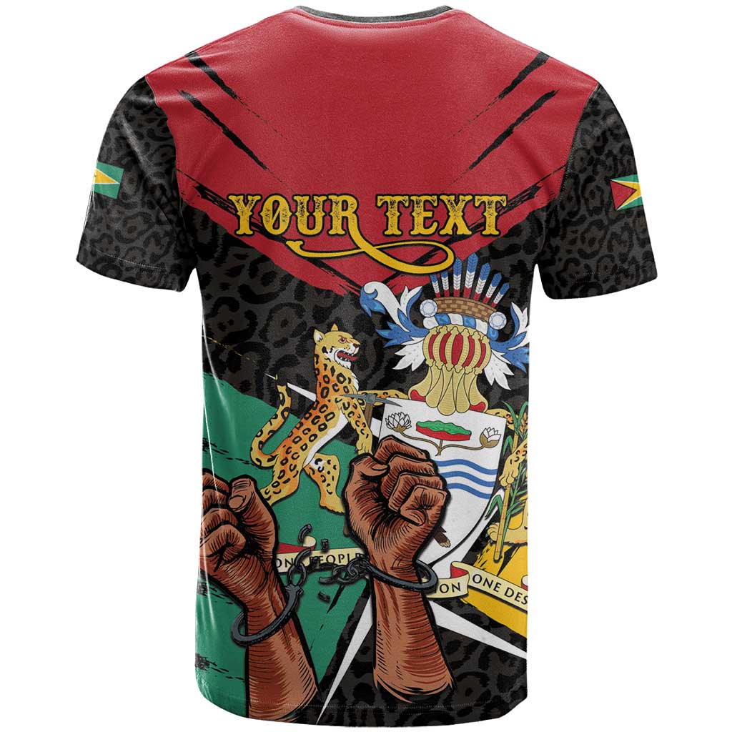 Personalized Guyana Emancipation Day T Shirt Jaguar Skin Pattern - Wonder Print Shop