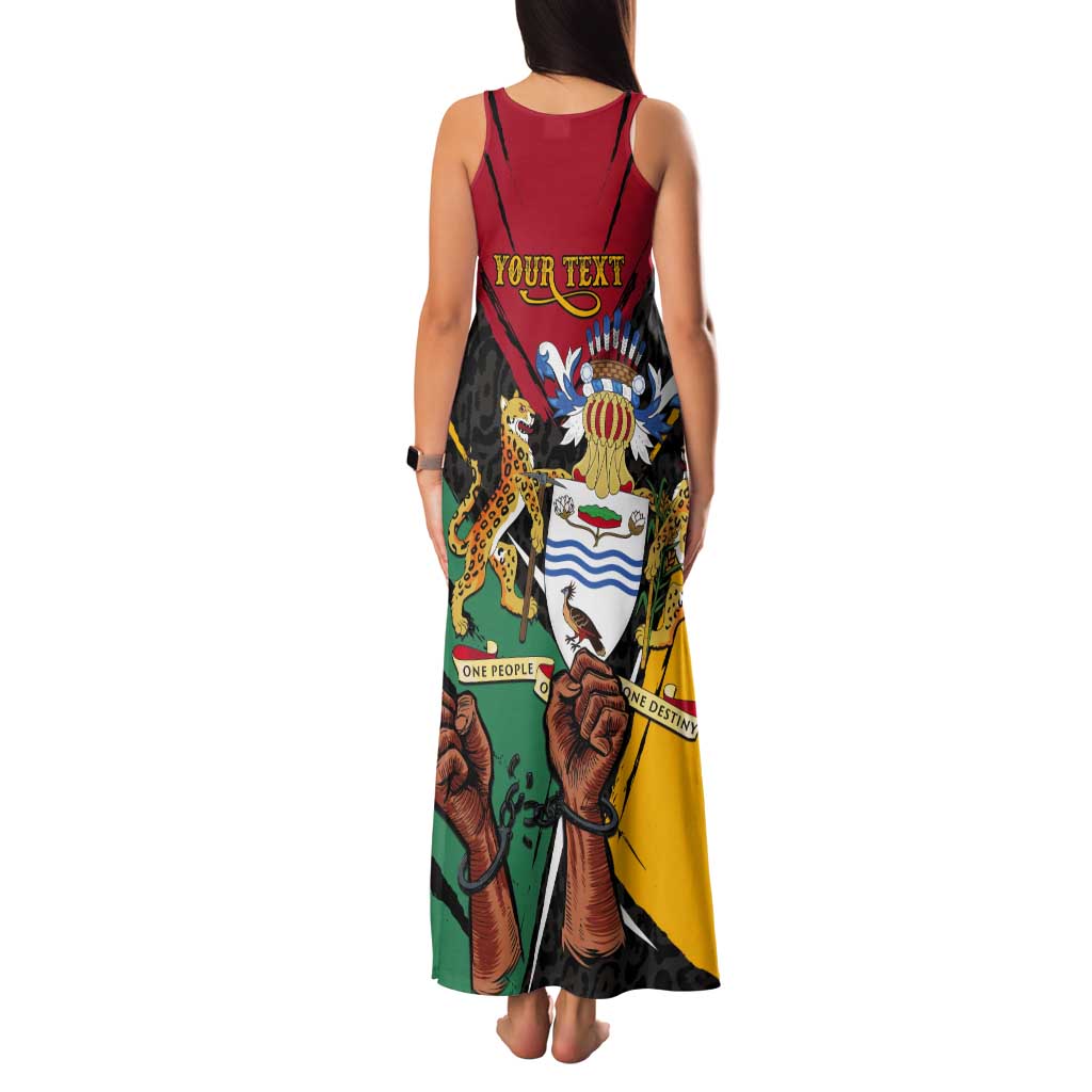 Personalized Guyana Emancipation Day Tank Maxi Dress Jaguar Skin Pattern - Wonder Print Shop