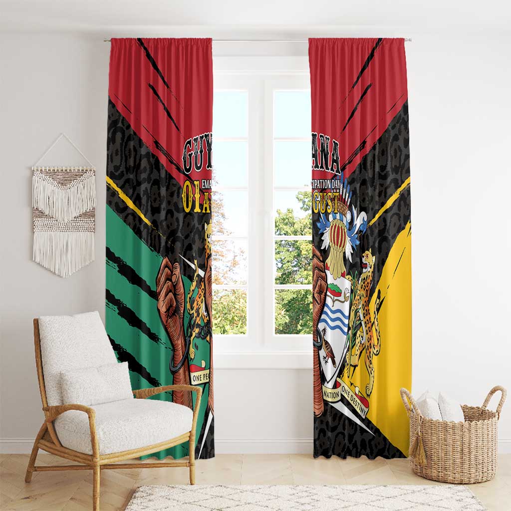 Guyana Emancipation Day Window Curtain Jaguar Skin Pattern - Wonder Print Shop