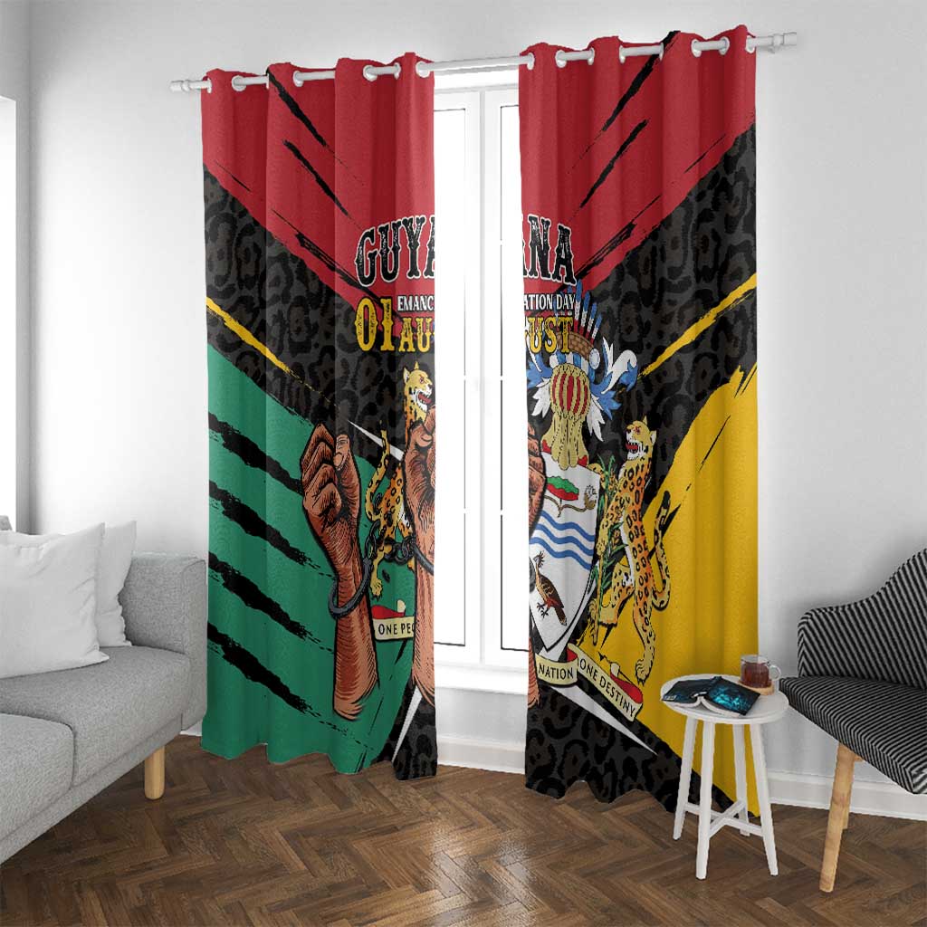 Guyana Emancipation Day Window Curtain Jaguar Skin Pattern - Wonder Print Shop