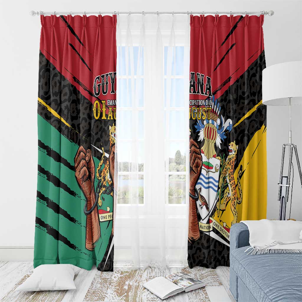 Guyana Emancipation Day Window Curtain Jaguar Skin Pattern - Wonder Print Shop