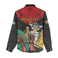 Personalized Guyana Emancipation Day Women Casual Shirt Jaguar Skin Pattern - Wonder Print Shop