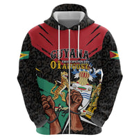 Personalized Guyana Emancipation Day Zip Hoodie Jaguar Skin Pattern - Wonder Print Shop