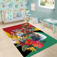 Guyana Canje Pheasant Area Rug Tropical Flowers - Wonder Print Shop